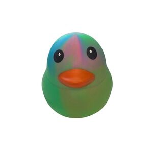 NWT Squeezy Iridescent Rainbow Rubber Duck Squishy Sensory Stress Ball Toy